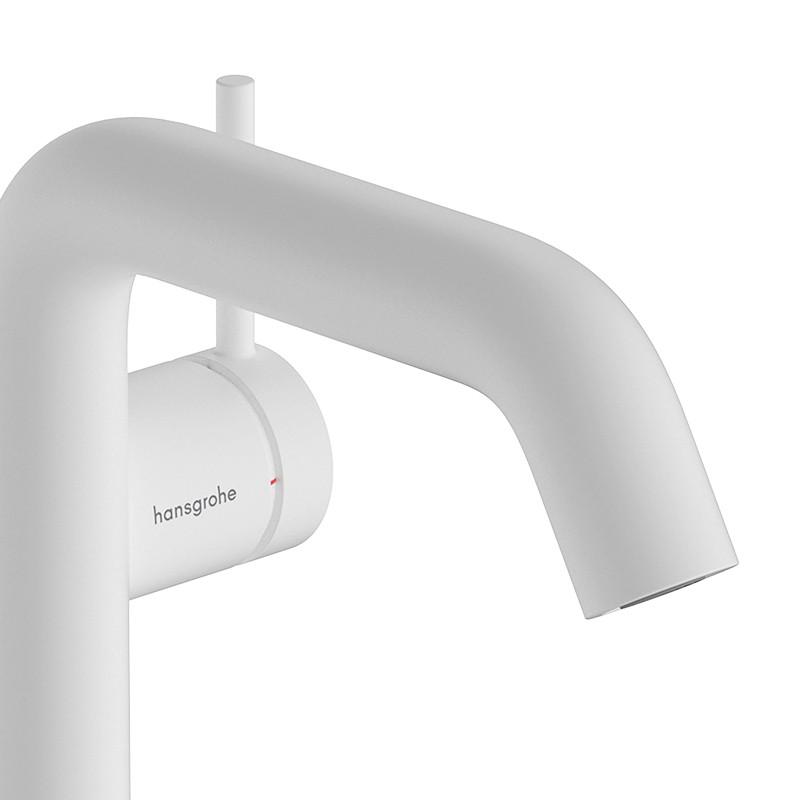 Hansgrohe Tecturis S bateria umywalkowa 150 Fine CoolStart Ecosmart z korkiem klik-klak Push-Open biały mat 73340700