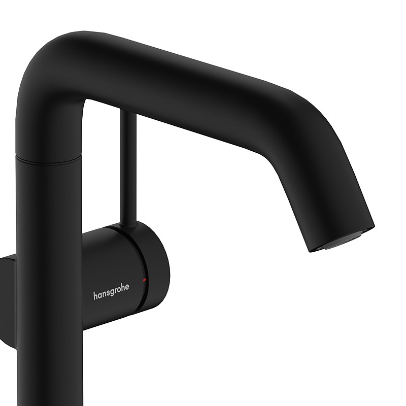 Hansgrohe Tecturis S bateria umywalkowa 210 Fine z obrotową wylewką CoolStart Ecosmart z korkiem klik-klak push-open czarny mat 73360670