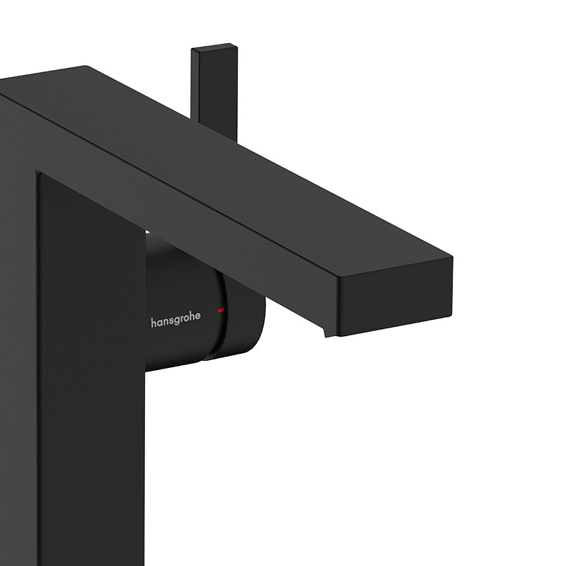 Hansgrohe Tecturis E bateria umywalkowa 110 Fine CoolStart EcoSmart z korkem klik-klak push-open czarny mat 73020670