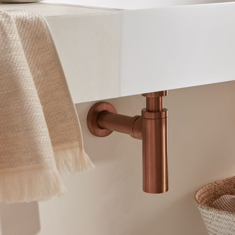 Vado syfon umywalkowy ozdobny miedź brąz szczotkowany IND-461/RO-BRZ