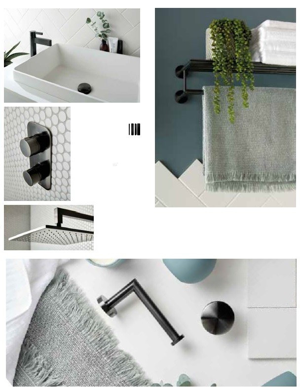 Vado Origins bateria umywalkowa wysoka bez korka czarny szczotkowany IND-ORI200E/SB-BLK