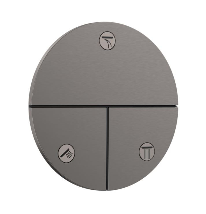 Hansgrohe ShowerSelect Comfort S Zawór podtynkowy odcinający do 3 odbiorników czarny chrom szczotkowany 15558340
