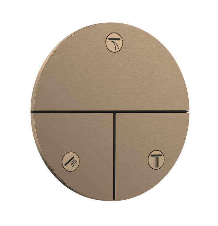 Hansgrohe ShowerSelect Comfort S Zawór podtynkowy odcinający do 3 odbiorników brąz szczotkowany 15558140