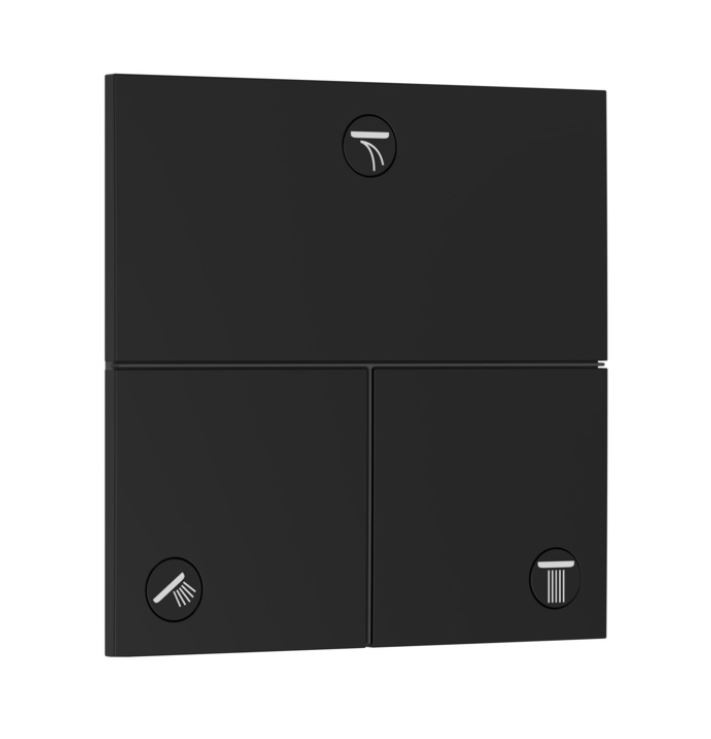 Hansgrohe ShowerSelect Comfort E Zawór podtynkowy odcinający do 3 odbiorników czarny mat 15573670