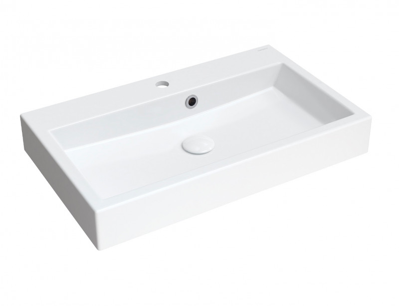 Omnires Thasos umywalka nablatowa 70x42 z przelewem biały połysk THASOS700ZPBP