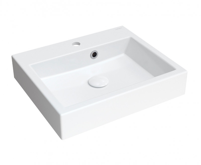 Omnires Thasos umywalka nablatowa 50x42 z przelewem biały połysk THASOS500ZPBP