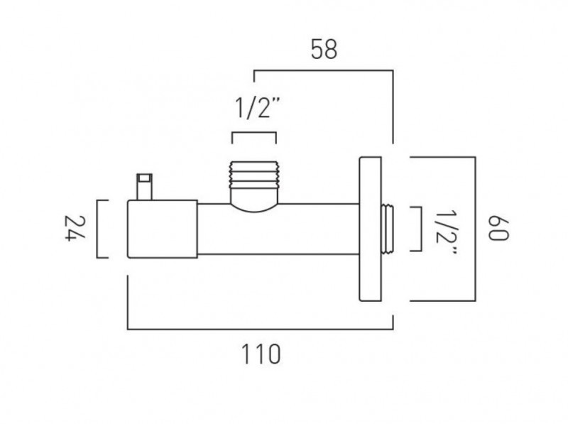 Vado Individual zawór kątowy czarny szczotkowany IND-230-BLK