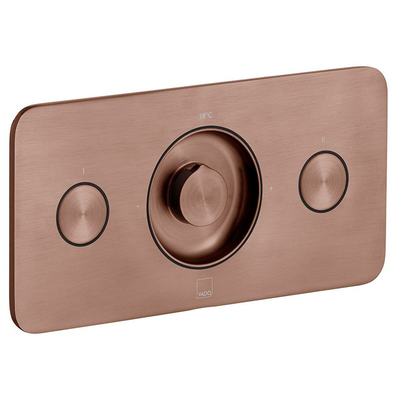 Vado Zone bateria termostatyczna podtynkowa 2-drożna miedź brąz szczotkowany IND-Z128/2-H-BRZ
