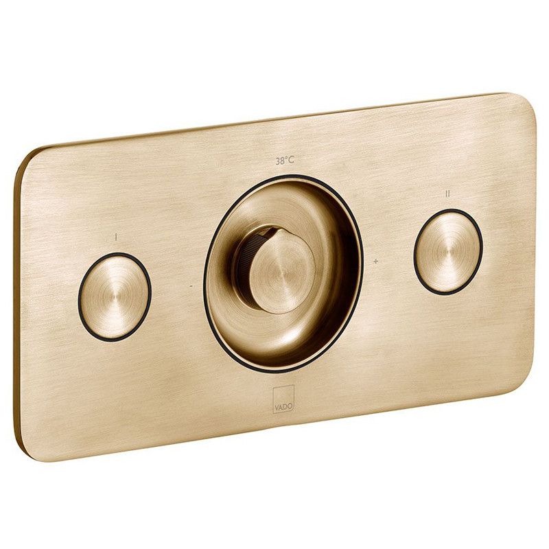 Vado Zone bateria termostatyczna podtynkowa 2-drożna złoty szczotkowany IND-Z128/2-H-BRG