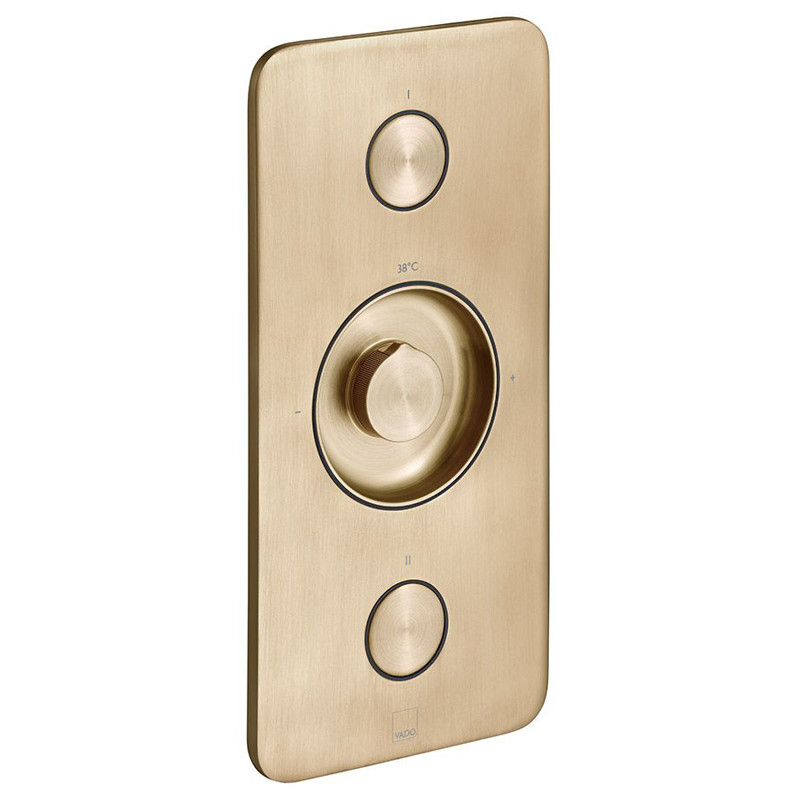 Vado Zone bateria termostatyczna podtynkowa 2-drożna złoty szczotkowany IND-Z128/2-BRG