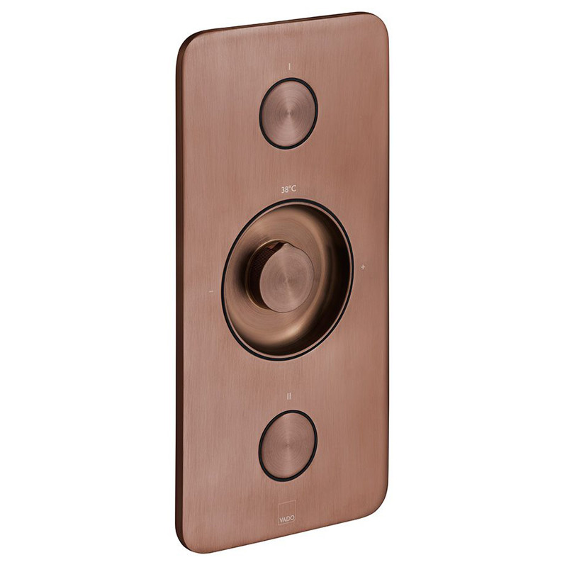 Vado Zone bateria termostatyczna podtynkowa 2-drożna miedź brąz szczotkowany IND-Z128/2-BRZ