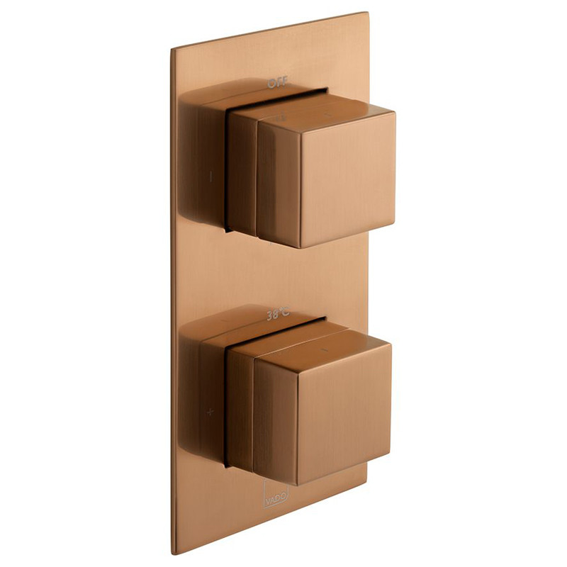 Vado Tablet bateria termostatyczna podtynkowa 2-drożna miedź brąz szczotkowany IND-T148/2-NOT-BRZ