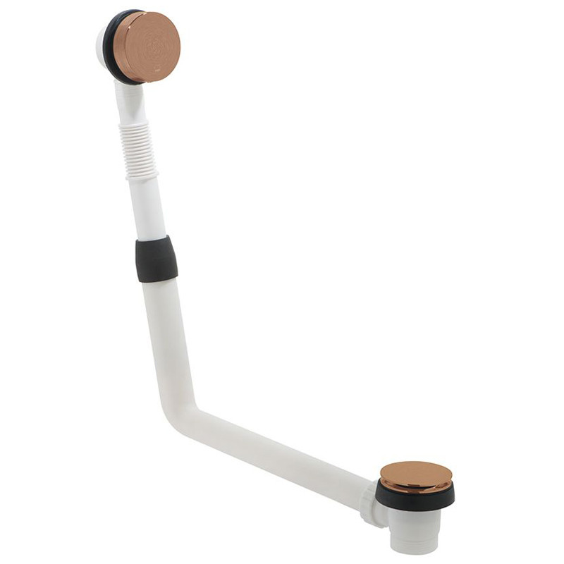 Vado odpływ wannowy z korkiem click-clack i przelewem miedź brąz szczotkowany IND-71389/RO-BRZ