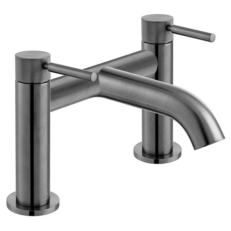 Vado Knurled Accents bateria wannowa dwuotworowa czarny szczotkowany IND-ORI237-BLKK