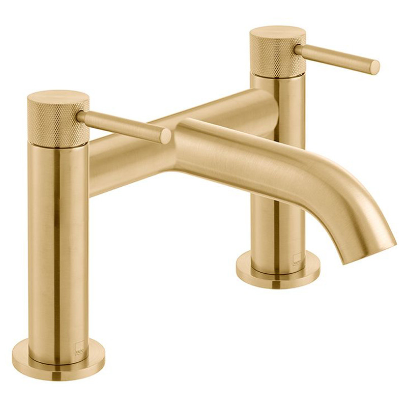 Vado Knurled Accents bateria wannowa dwuotworowa złoty szczotkowany IND-ORI237-BRGK