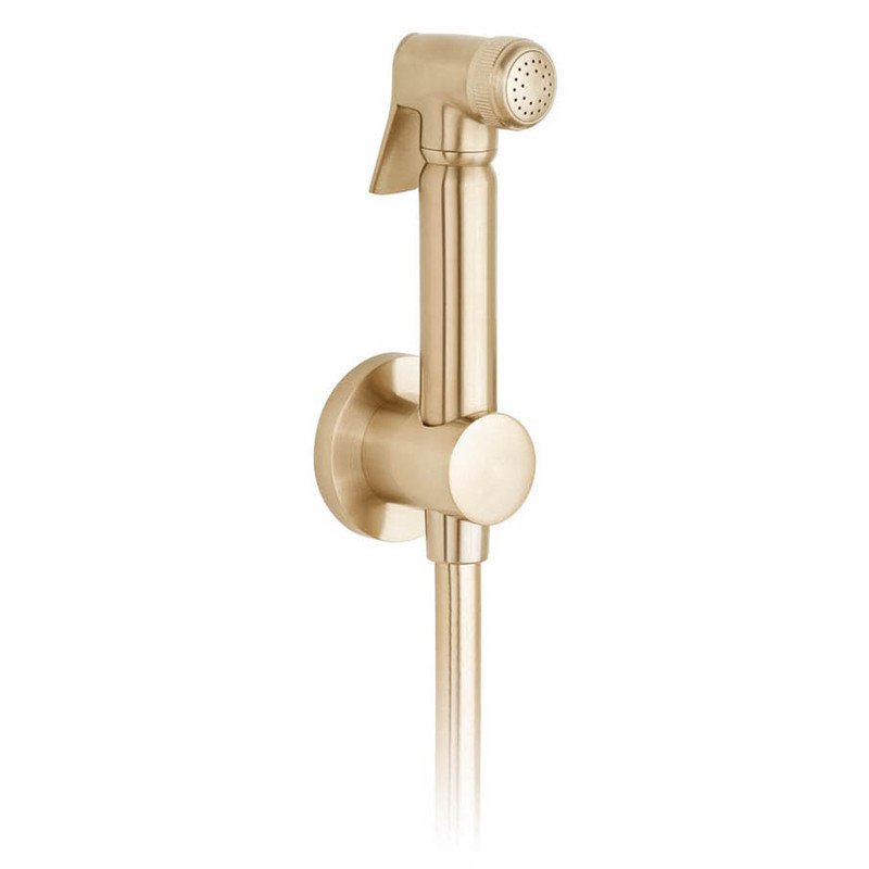 Vado Individual bidetta z uchwytem ściennym i wężem złoty szczotkowany IND-SHATTAF-BRG