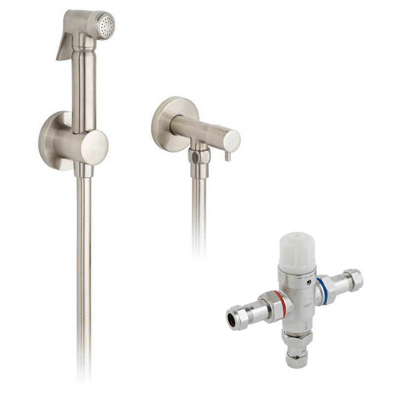 Vado Individual bidetta z podtynkowym zaworem termostatycznym nikiel szczotkowany IND-SHATTAF/5001-BRN