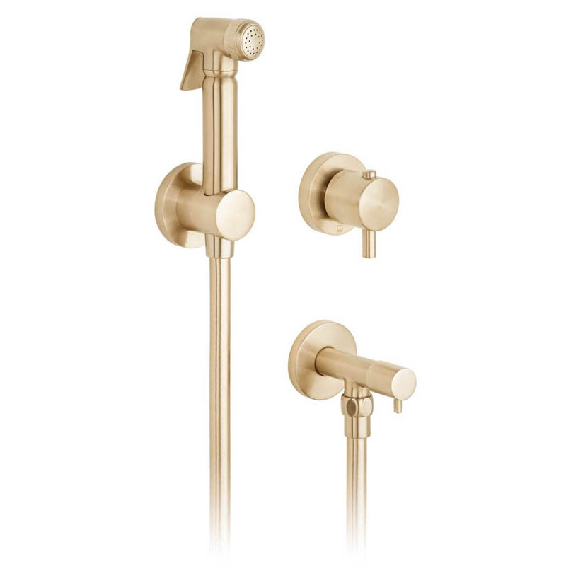 Vado Individual bidetta z zaworem termostatycznym złoty szczotkowany IND-SHATTAF/163-BRG