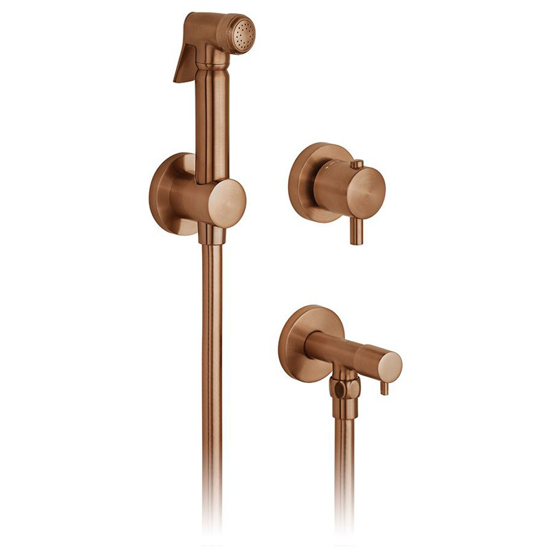 Vado Individual bidetta z zaworem termostatycznym miedź brąz szczotkowany IND-SHATTAF/163-BRZ