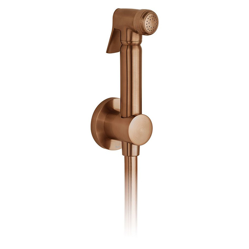 Vado Individual bidetta z uchwytem ściennym i wężem miedź brąz szczotkowany IND-SHATTAF-BRZ