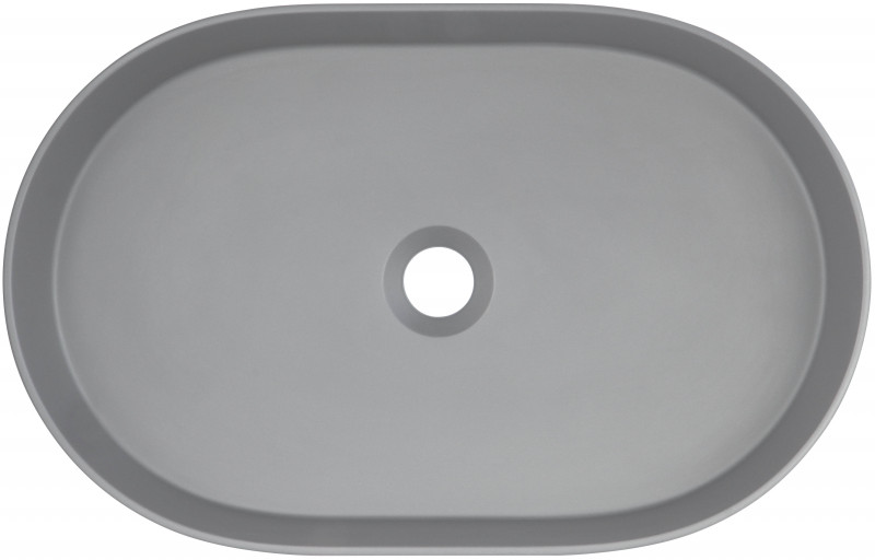 Deante Silia umywalka granitowa nablatowa owalna 55x35 cm szary metalik CQSSU6S