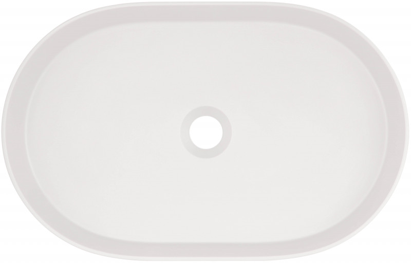 Deante Silia umywalka granitowa nablatowa owalna 55x35 cm alabaster CQSAU6S