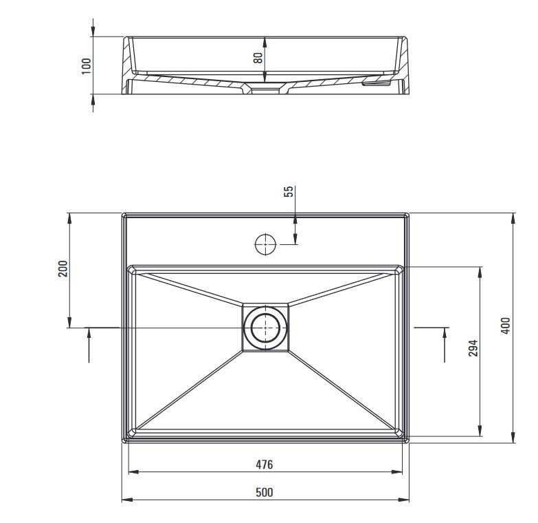 Deante Correo umywalka granitowa stawiana na blat 50x40 cm czarny nero CQRNU5S