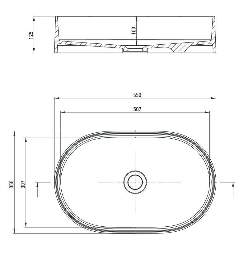 Deante Silia umywalka granitowa nablatowa owalna 55x35 cm antracyt metalik CQSTU6S