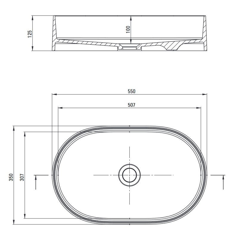 Deante Silia umywalka granitowa nablatowa owalna 55x35 cm szary metalik CQSSU6S