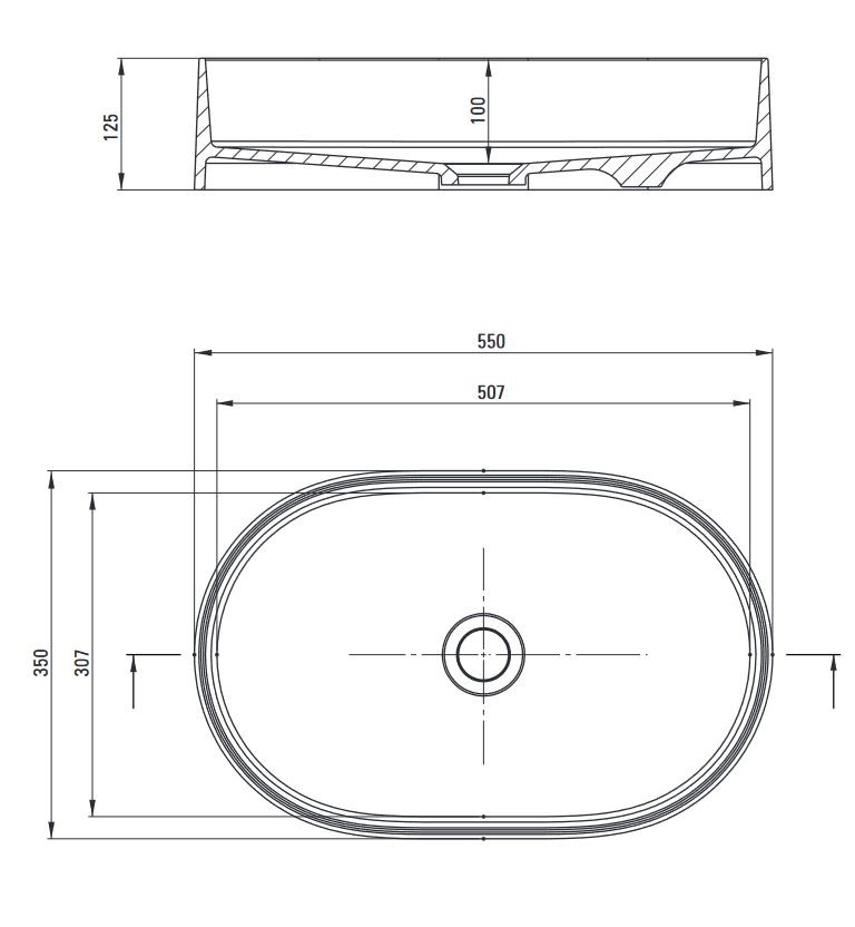 Deante Silia umywalka granitowa nablatowa owalna 55x35 cm alabaster CQSAU6S