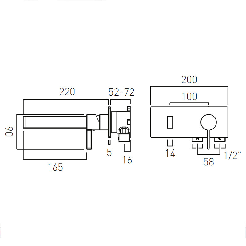Vado Edit bateria umywalkowa podtynkowa miedź brąz szczotkowany IND-EDI109S/A-BRZ