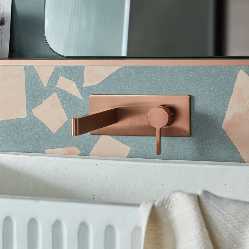 Vado Edit bateria umywalkowa podtynkowa miedź brąz szczotkowany IND-EDI109S/A-BRZ