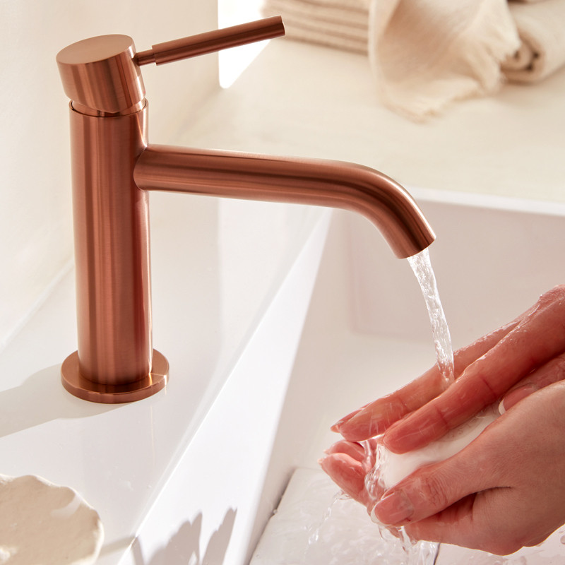 Vado Origins bateria umywalkowa bez korka miedź brąz szczotkowany IND-ORI200/SB-BRZ