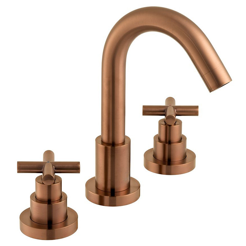 Vado Elements Water bateria wannowa trzyotworowa miedź brąz szczotkowany IND-ELW135/NH-BRZ