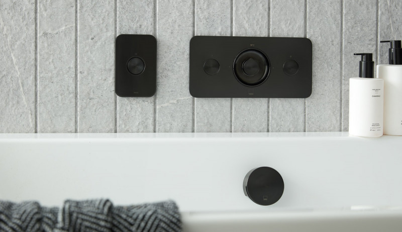 Vado Zone bateria termostatyczna podtynkowa 2-drożna czarny szczotkowany IND-Z128/2-H-BLK