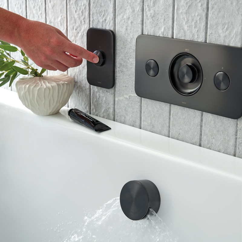 Vado Zone bateria termostatyczna podtynkowa 2-drożna czarny szczotkowany IND-Z128/2-H-BLK