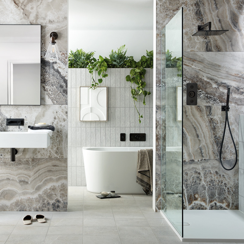 Vado Zone bateria termostatyczna podtynkowa 2-drożna czarny szczotkowany IND-Z128/2-BLK