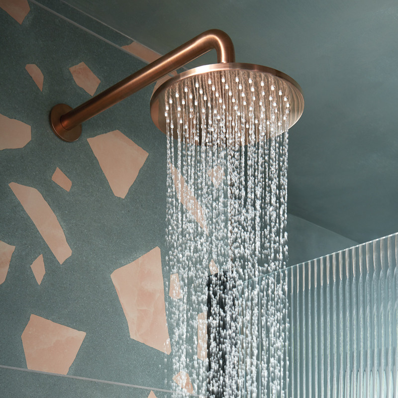 Vado Individual deszczownica głowica prysznicowa 20x20 okrągła mosiądz brąz szczotkowany IND-RO/20-BRZ