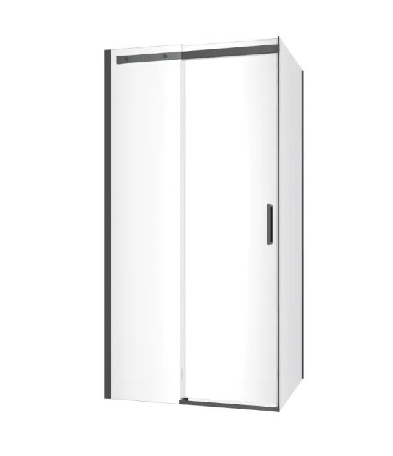 Excellent Rols kabina prostokątna 100x90 cm drzwi przesuwne L/P czarny przeźroczyste Clean Control