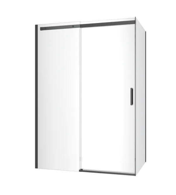 Excellent Rols kabina prostokątna 140x80 cm drzwi przesuwne L/P czarny przeźroczyste Clean Control