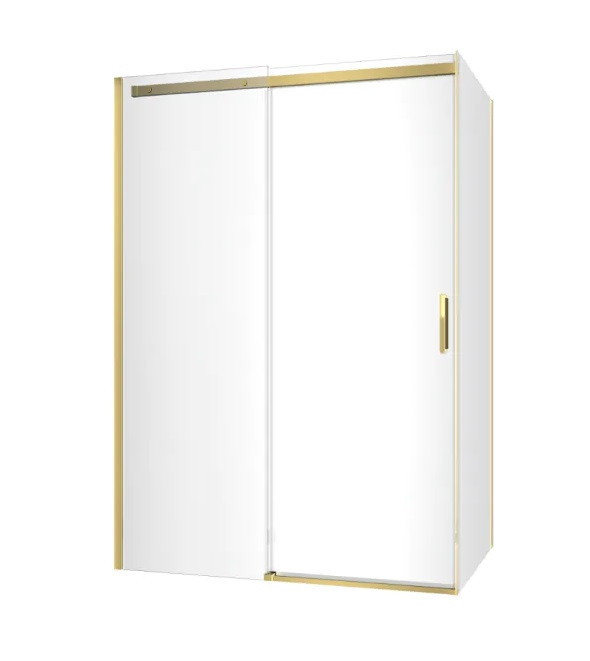 Excellent Rols kabina prostokątna 140x80 cm drzwi przesuwne L/P złoty przeźroczyste Clean Control