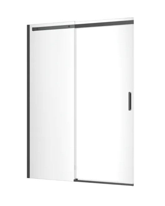Excellent Rols drzwi do wnęki przesuwne L/P 140 cm czarny mat przeźroczyste Clean Control