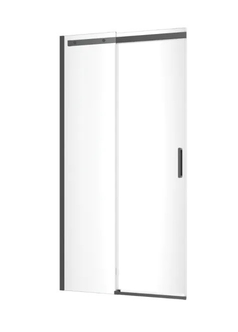 Excellent Rols drzwi do wnęki przesuwne L/P 100 cm czarny mat przeźroczyste Clean Control