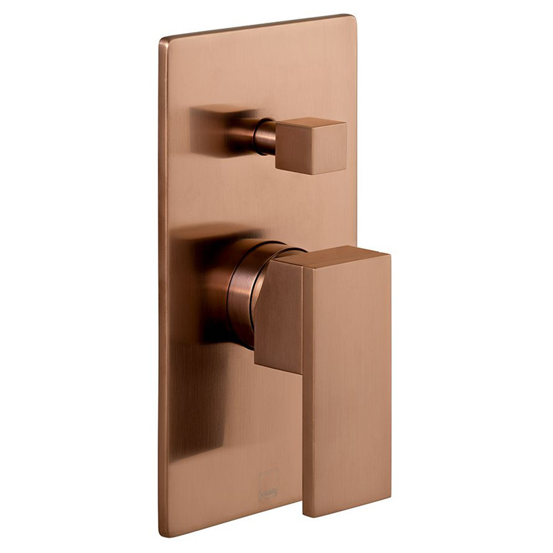 Vado Notion kompletny zestaw prysznicowy podtynkowy z deszczownicą 30x30 i zestawem punktowym miedź brąz szczotkowany IND-SS-NOT1-BRZ