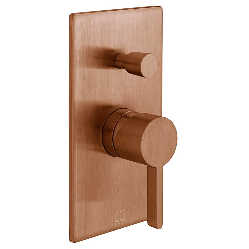 Vado Edit kompletny zestaw wannowy podtynkowy z syfonem z napełnianiem wanny miedź brąz szczotkowany IND-BS-EDI1-BRZ