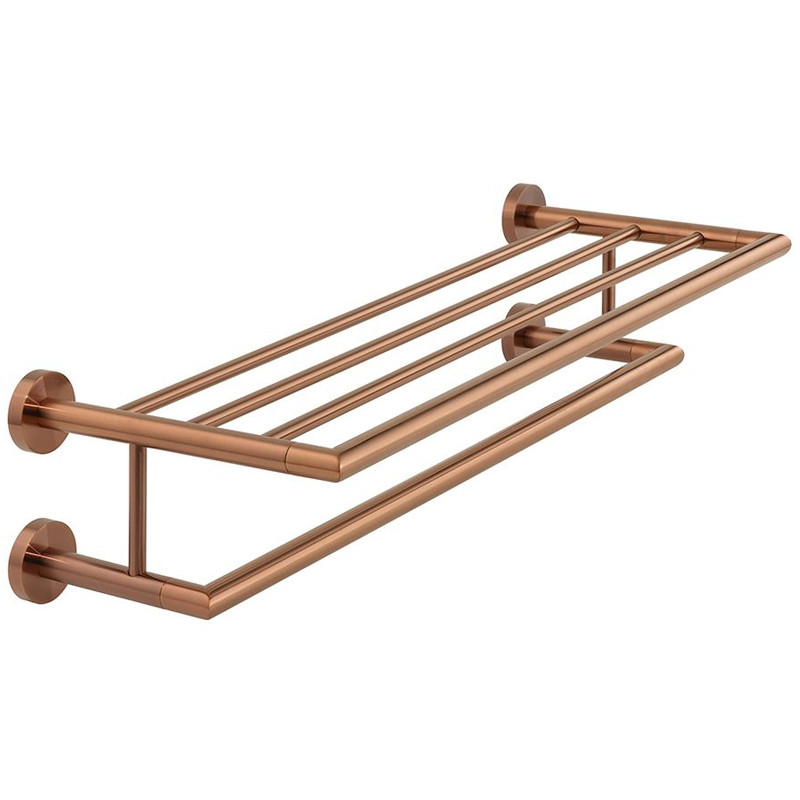 Vado Spa półka na ręczniki z relingiem miedź brąz szczotkowany IND-SPA185B-BRZ