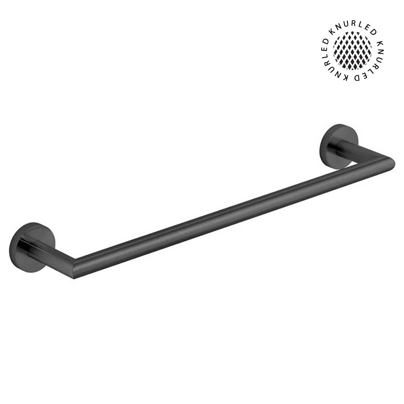 Vado Spa Knurled wieszak na ręcznik reling 45 cm czarny szczotkowany IND-SPA184-45-BLKK
