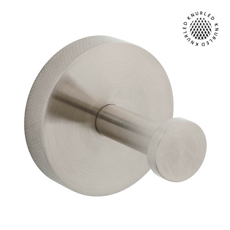 Vado Spa Knurled haczyk łazienkowy pojedynczy nikiel szczotkowany IND-SPA186-BRNK