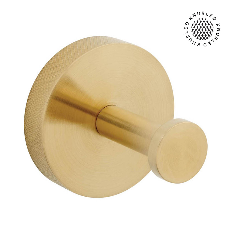 Vado Spa Knurled haczyk łazienkowy pojedynczy złoty szczotkowany IND-SPA186-BRGK