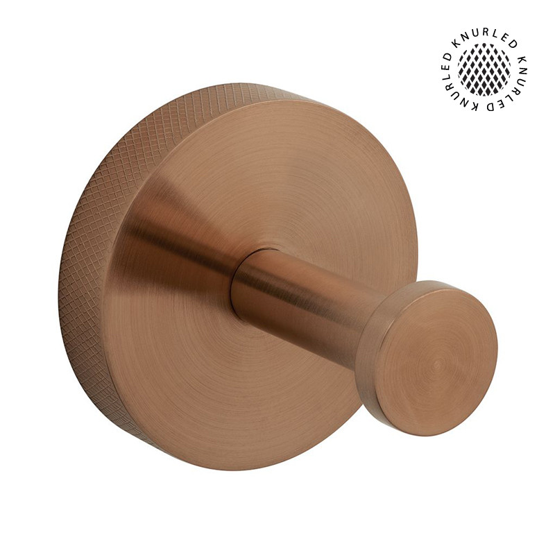 Vado Spa Knurled haczyk łazienkowy pojedynczy miedź brąz szczotkowany IND-SPA186-BRZK